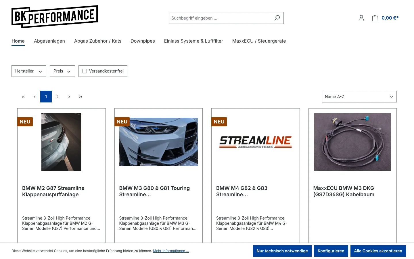 Aktueller Screenshot von shop.bk-performance.de