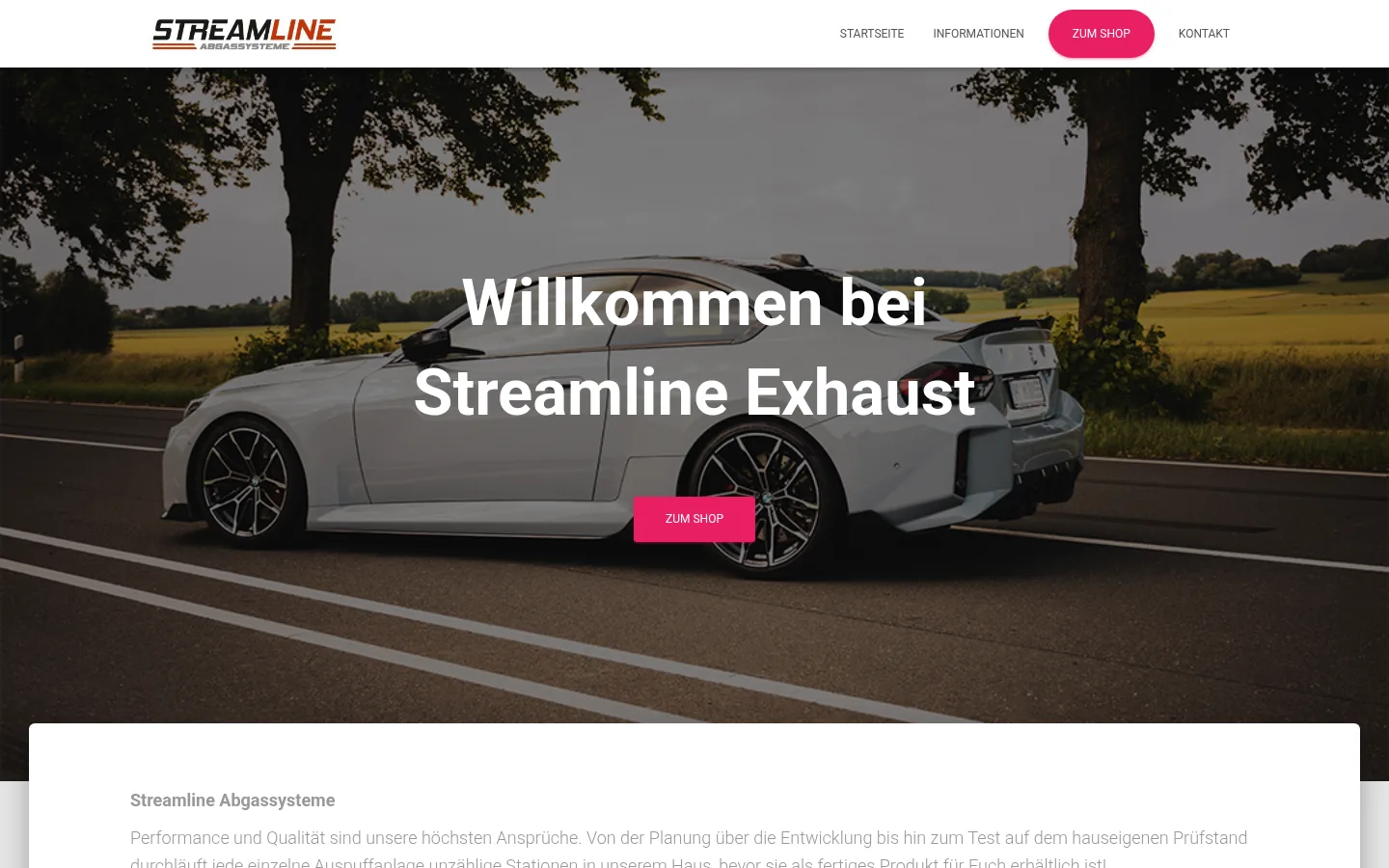 Aktueller Screenshot von streamline-exhaust.com