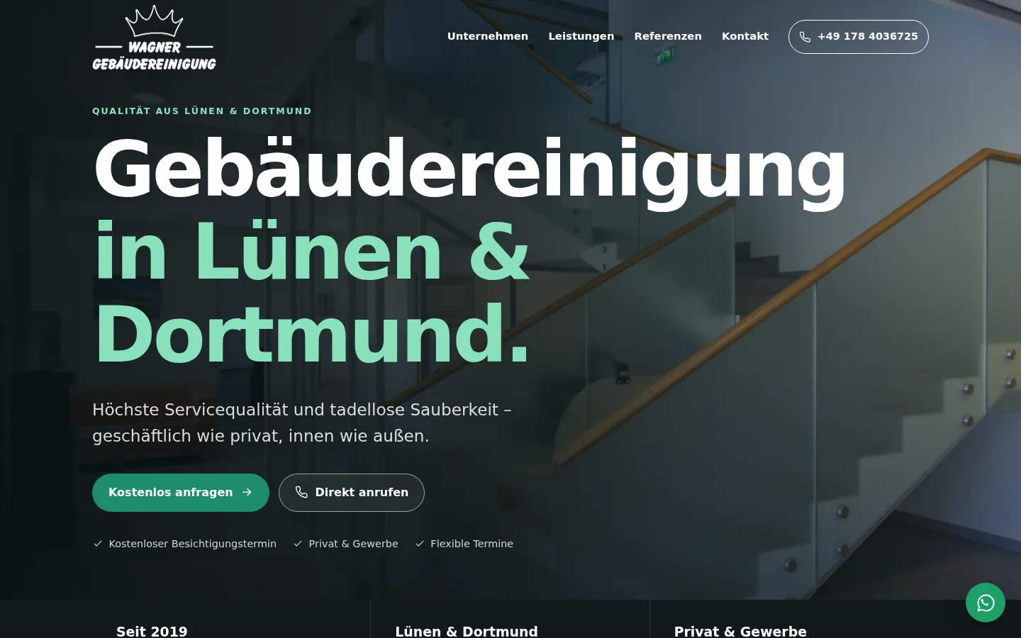 Aktueller Screenshot von Wagner Gebäudereinigung