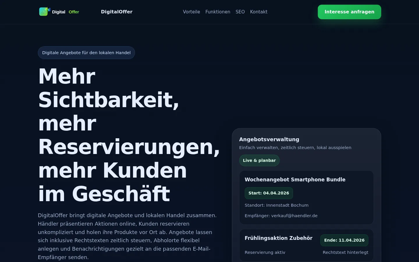 Aktueller Screenshot von DigitalOffer